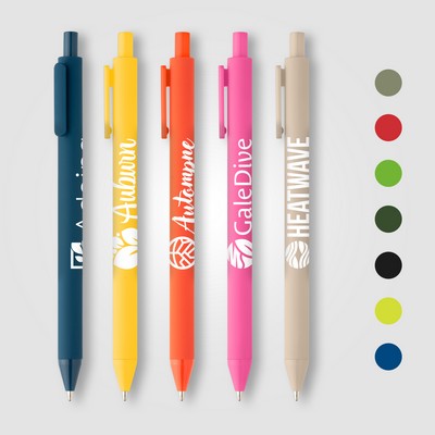 Bloom Recycled Plastic Retractable Soft Touch Pen - Silkscreen