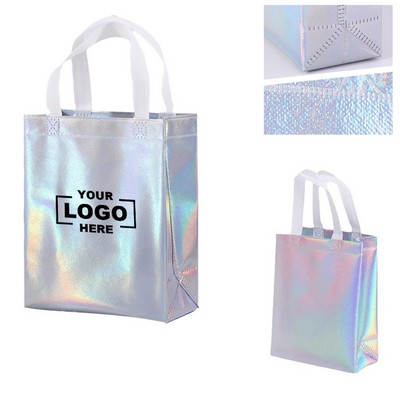 Iridescent Non-Woven Reusable Gift Tote Bag