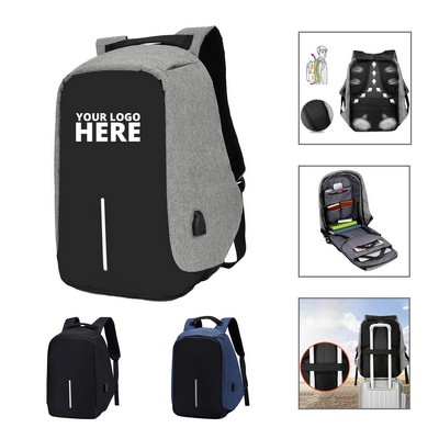 Anti-theft Travel Backpack w/USB Charging Port
