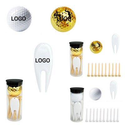 Golf Ball Tube Set (Wooden Pole & Fruit Ridge Fork)