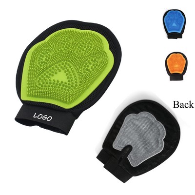 Dog Grooming Glove with Rubber Paw
