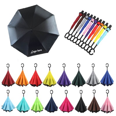 Double Layer Windproof Inverted Reverse Umbrella