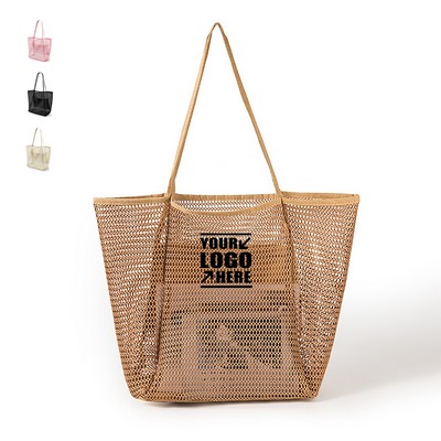 Mesh Beach Tote Womens Shoulder Handbag