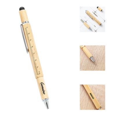 6-in-1 Bamboo Tool Stylus Pen