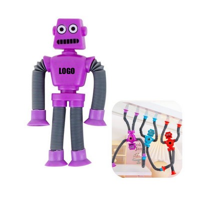 Robot Pop Tube Toy With Suction Cup