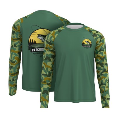 Men's 180 GSM UPF 50+ Sunproof Sublimation Long Sleeve Fishing T-Shirt