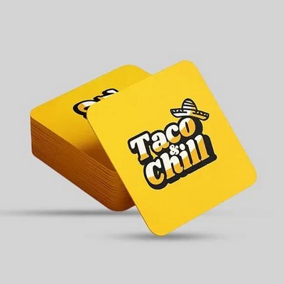 Custom Square Pulpboard Coaster - Printed Matte - 4.5" Dia x 40 pt