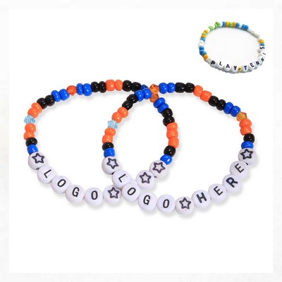 Boho Colorful Letter Bead Bracelet