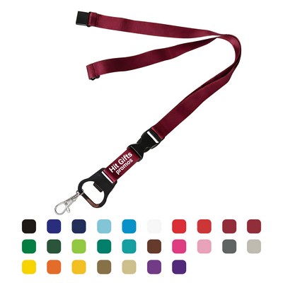 3/4" Lanyard w/ Buckle Release & Bottle Opener