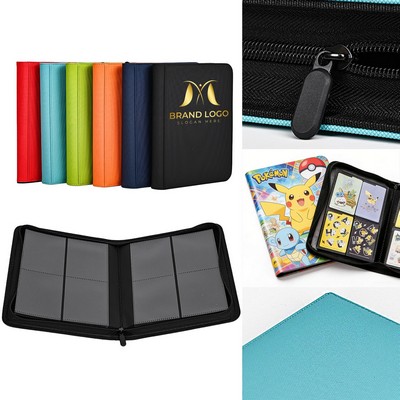PU Leather Zippered Card Binder