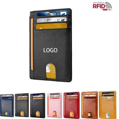 Slim RFID Blocking Front Pocket Wallet with Hidden Cash Comp