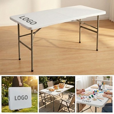 Portable outdoor folding camping table.