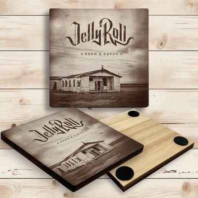 Square Wood Coaster Burnt Sides