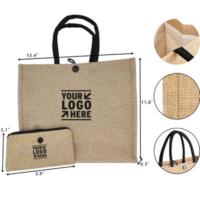 Breathable Textured Tote Bag with Wallet