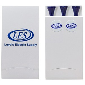Golf Tee Matchbook w/Three 3 1/4" Tees & 2 Ball Markers