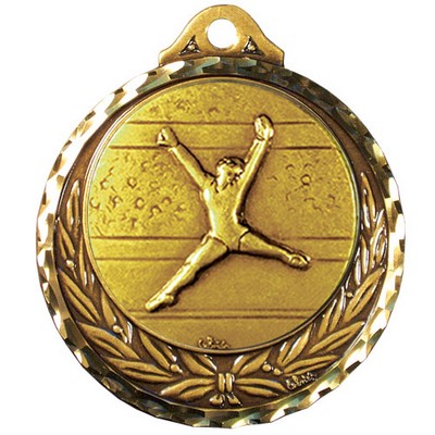 Stock Diamond Struck Medal (Gymnastics Female) 2 3/4"