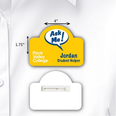 Laminated Personalized Name Badge (2.25"x3") Rectangle w/Oval bump