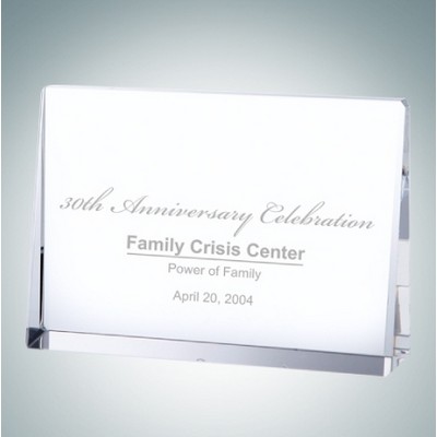 Horizontal Rectangle Optical Crystal Award Plaque (M)
