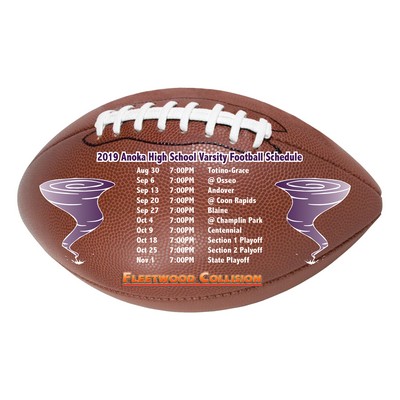 USA Made Premium UV Window Micro-Suction Cling Decal (3.625"x6" ) Football Shape