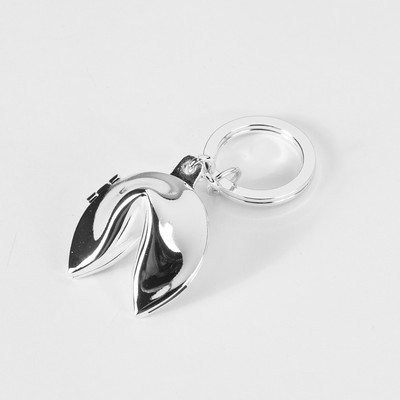 Silver Fortune Cookie Key Ring