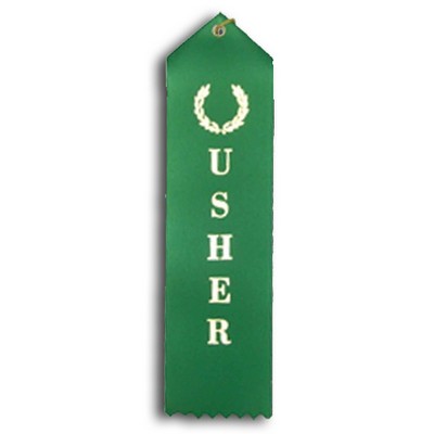 Standard Stock Ribbon w/ Card & String (2"x 8") - Usher