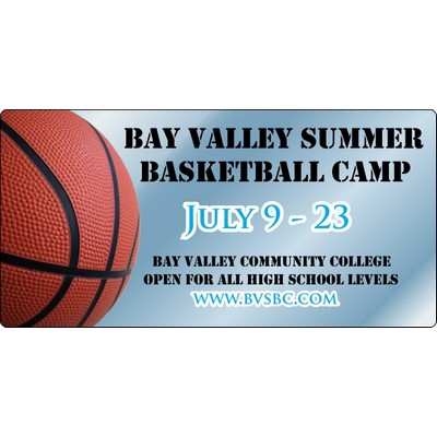 8" X 4" Kwik-Ship Chrome Polyester Digital Print Round Corner Decal w/Back Adhesive