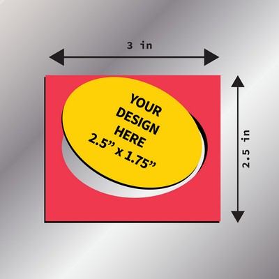 3" x 2.5" Rectangle w/Oval Punch Out Flex Magnet