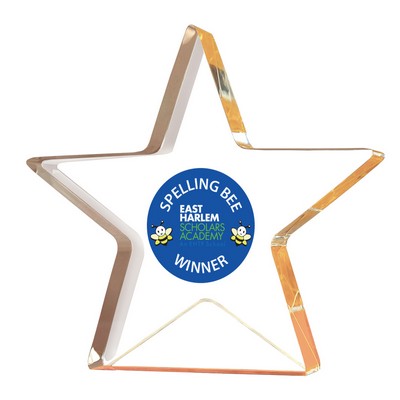 Full Color Gold Star Shimmer Acrylic