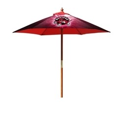 Round Wood Umbrella with 6 Ribs, Dye-Sublimation, Full Bleed 7'