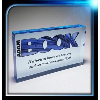 Corporate Series Blue Acrylic Rectangle Paperweight (5"x3"x3/4")