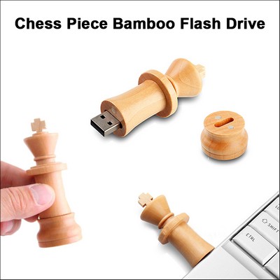 Chess Piece Bamboo Flash Drive - 16 GB Memory No Extra Tariff