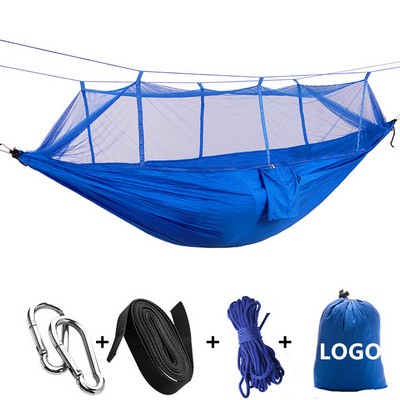 Wide Parachute Fabric Double Hammock w/Mosquito Bug Netting