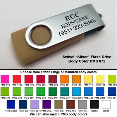 Swivel Flash Drive- 8 GB Memory - Body PMS 872
