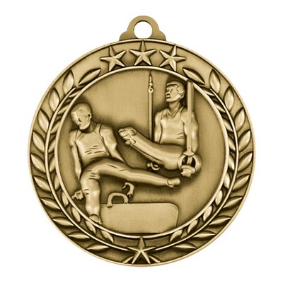 1.75" Male Wreath Award Gymnastics Medal