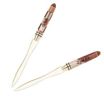Unique Pattern Solid Wood Handle Letter Opener