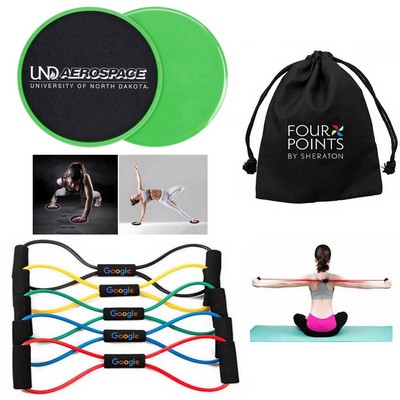 iBank ® Exercise Fitness Sliders + Chest Expander Band