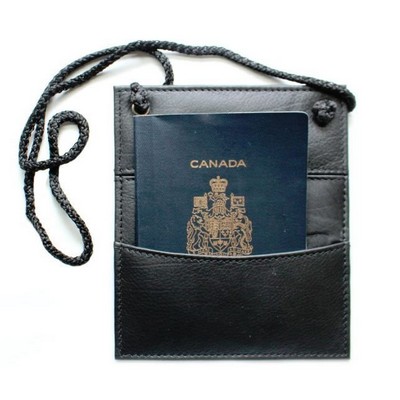 Ashlin® Designer Serge Midnight Black Safe Neck Lanyard Pouch