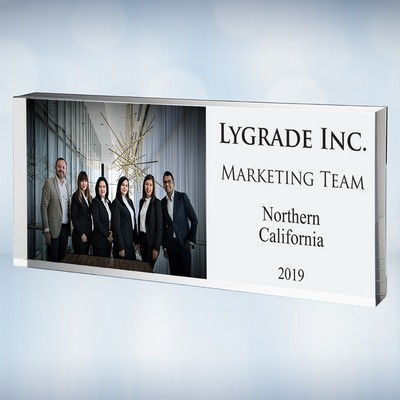 Color Photo Imprinted Acrylic Rectangle Executive Nameplate