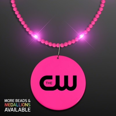 Still-Light Pink Beads With Medallion - PRINTED