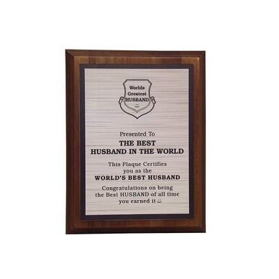 The Best Husband In The World Plaque- (Silver)