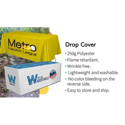 Heavy Duty Tablecloth FITTED 6' WITH ZIP 250g WRINKLE FREE