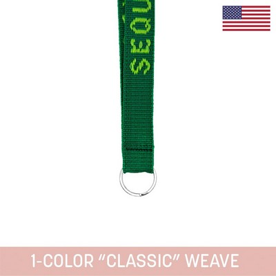 3/4" Woven Lanyard w/ Split Ring - "Classic" Weave