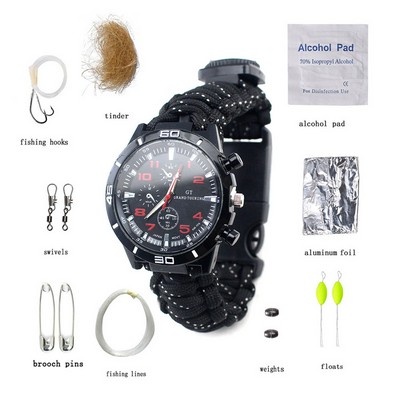 16 in 1 Multi Function Fishing Tool Bag Outdoor Paracord Bracelet