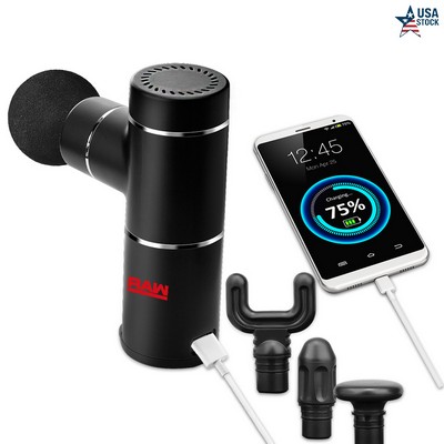 Massage Gun with 4 Attachments & 3 Speed Settings – Includes Portable Zip Bag