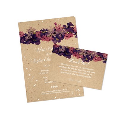 4.25" x 5.5" - Brown Kraft Announcement Cards - 18PT Uncoated - Full Color