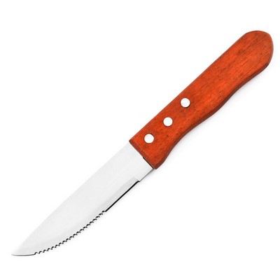 Wood Handle Stainless Steel Serrated Knife