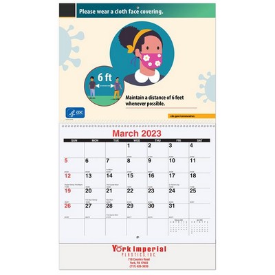Coil Bound Safety Wall Calendar (10 5/8"x18¼")