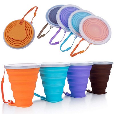 9.2oz Collapsible silicone trave cup Folding Camping Cup