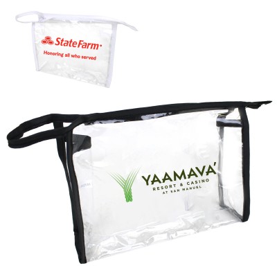 Clear Travel Zipper Pouch ( Five Trim Colors Available Now)