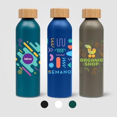 Eden - 20 oz. Aluminum Water Bottle with Bamboo Lid - Full-Color Inkjet